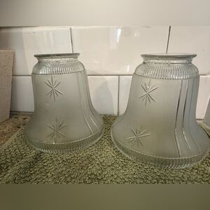 Vintage Starburst Frosted Glass Lampshades